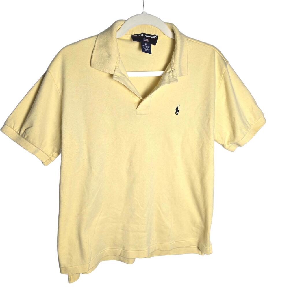 Polo Sport Ralph Lauren Men's Yellow Cotton Polo Shirt Medium